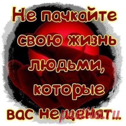 Научитесь    не   звонить    тем . . ,  Кто    не   звонит   Вам . .
 . Влюбляйтесь      не     в   образ . . , А   в   отношение   к   себе .
 . . И   берегите   только   тех , кто   бережёт   Вас .