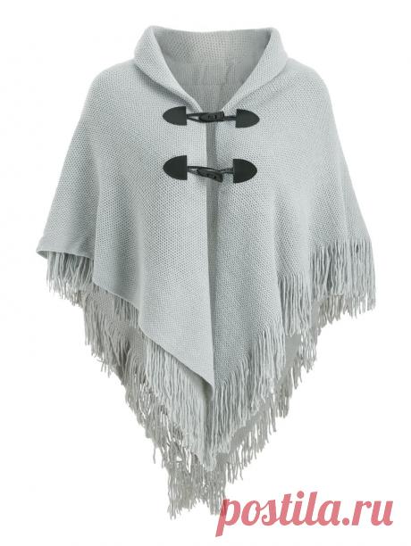 [38% ВЫЙТИ] GRAY GOOSE С бахромой Пуговицы Плюс размер Кардиган | Rosegal Russia