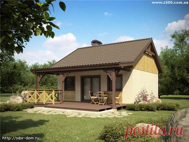Функциональный одноэтажный загородный дом 44 кв.м