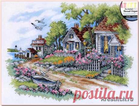 Cottages by the Sea - Дом у моря (арт. 3240 Dimensions) набор для вышивания крестом купить в Stitch и Крестик