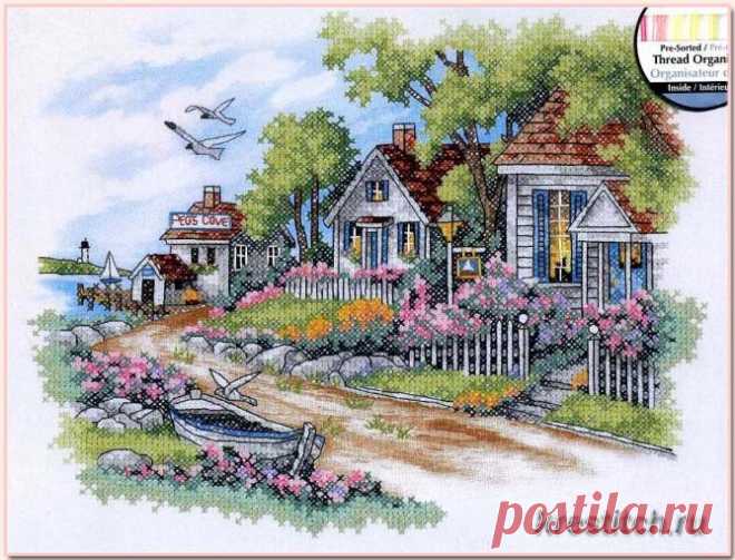 Cottages by the Sea - Дом у моря (арт. 3240 Dimensions) набор для вышивания крестом купить в Stitch и Крестик