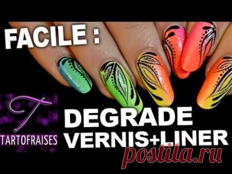Nail art vernis dégradé rainbow Miami beach - YouTube
