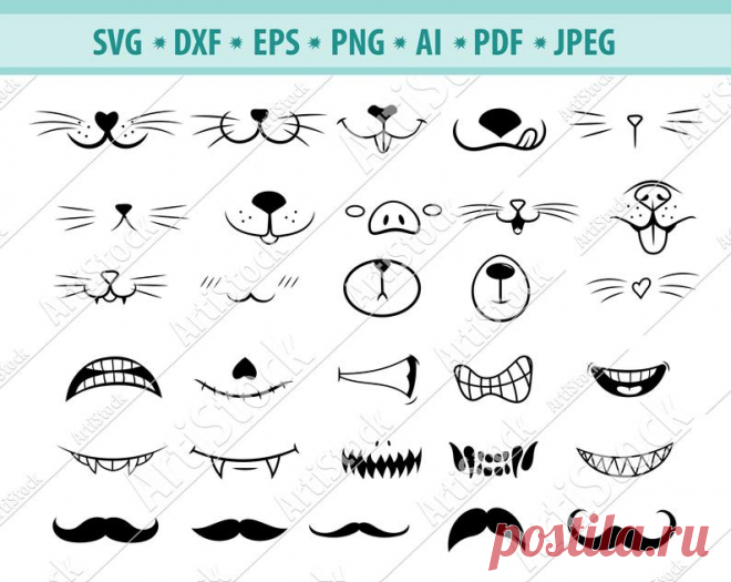 Симпатичные лица Svg файл маска для лица Svg Смешные | Etsy