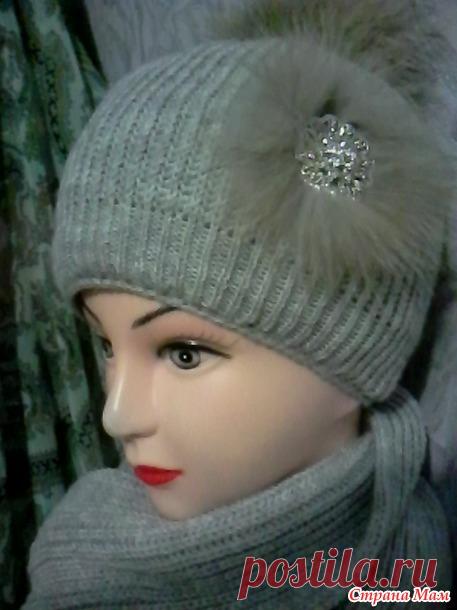 вязаный комплект шапочка и шарф - Машинное вязание - Страна Мам