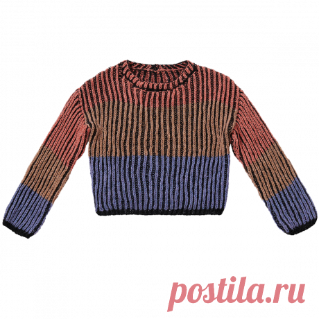 Пуловер двухцветной патентной резинкой.
Размеры: S / M / L / XL. Заказать перевод.