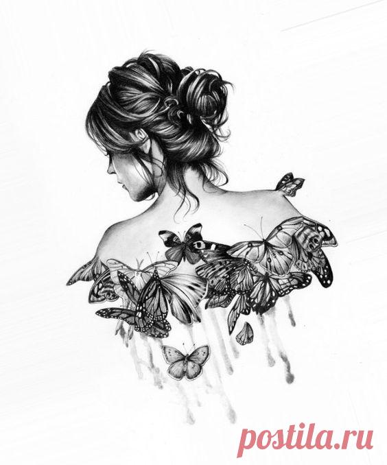 рисунок со спины девушка: 13 тыс изображений найдено в Яндекс.Картинках