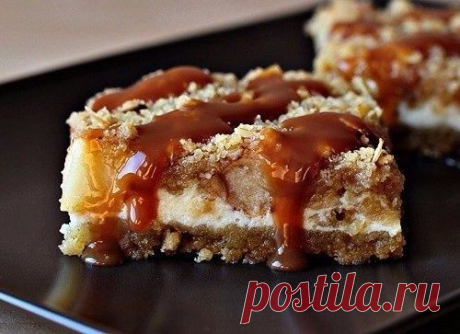 Чизкейк с хлопьями и яблоками