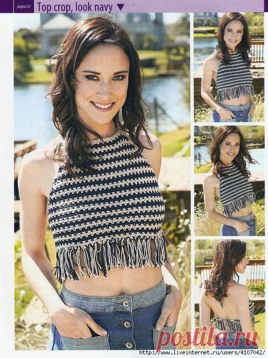 ДВУХЦВЕТНЫЙ КРОП - ТОП. КРЮЧОК