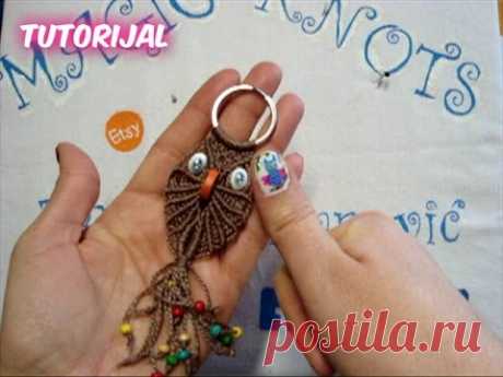 Macrame owl key chain  (DIY)