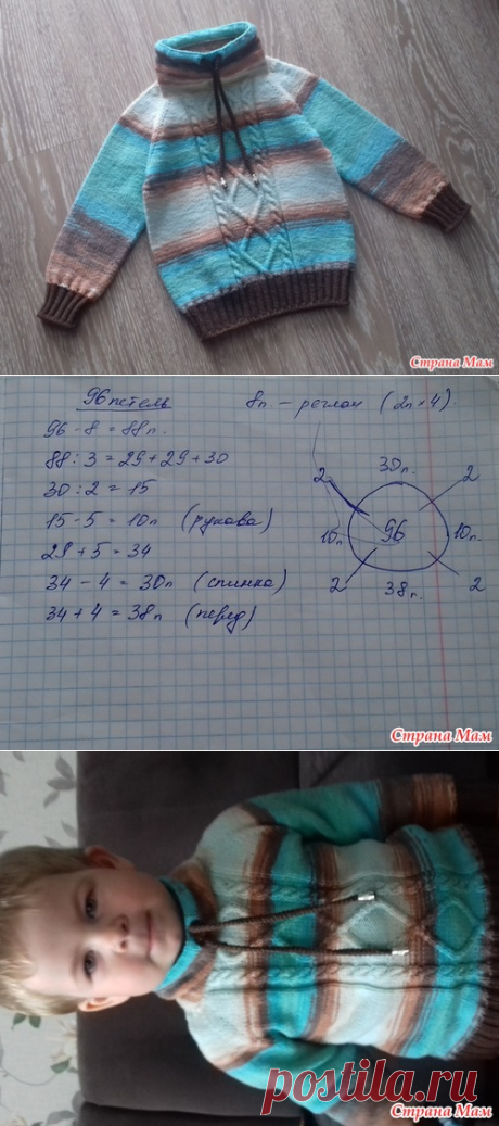 Свитер с воротником &quot;хомут&quot; спицами - Вязание - Страна Мам