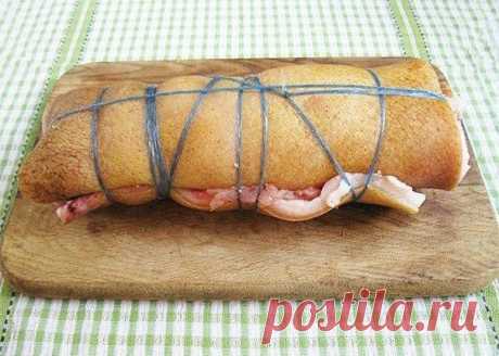 Рулет из домашнего сала