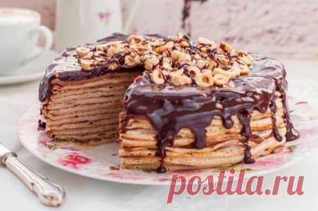 Торт из шоколадных блинчиков — Домашняя кулинария