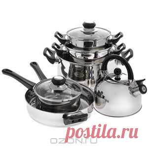 Набор посуды из нержавеющей стали "Topin", 11 предметов. TP-2208 по выгодной цене с доставкой от интернет магазина OZON.ru Отзывы покупателей о набор посуды из нержавеющей стали "topin", 11 предметов. tp-2208