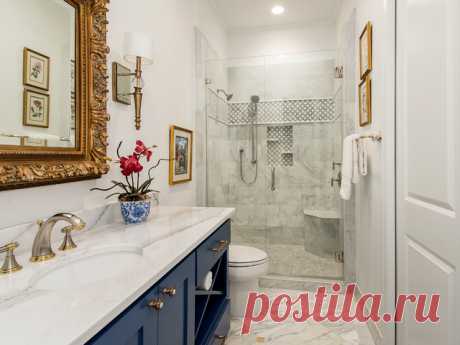 Guest Bathroom Gets a Luxe Hotel Feel A designer updates a Texas couple’s guest bath using inspiration from their travels to France