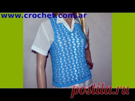 Chaleco Express para mujer en tejido crochet