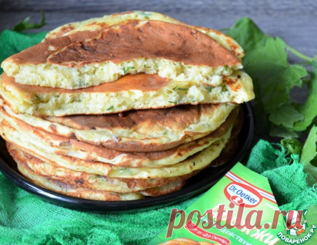 Блины на пиве с сыром и зеленью – кулинарный рецепт