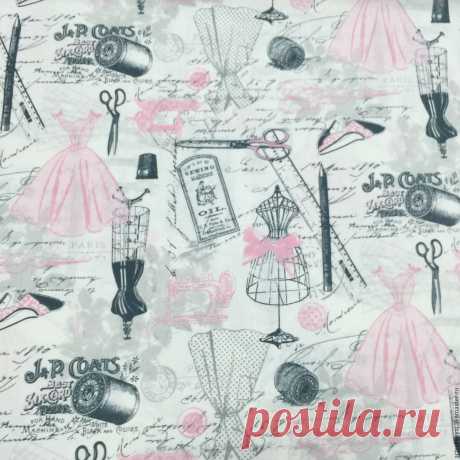Ткань "Vintage Dressmaking" – купить в интернет-магазине на Ярмарке Мастеров с доставкой Ткань &quot;Vintage Dressmaking&quot; – купить или заказать в интернет-магазине на Ярмарке Мастеров | Хлопковая ткань для пэчворка и других видов&hellip;
