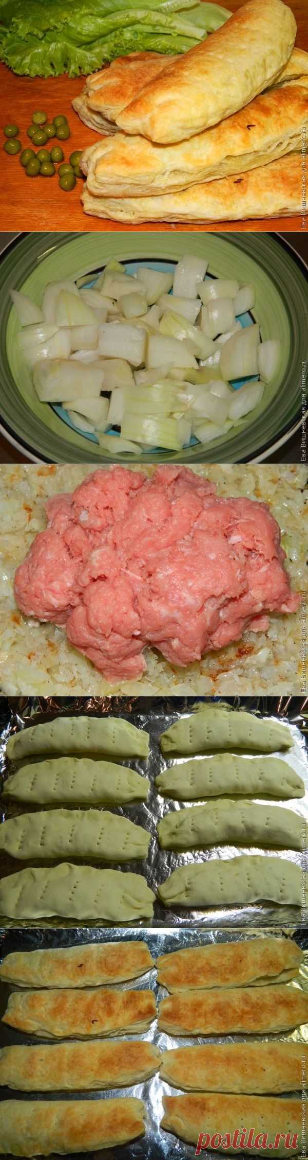Печеные слоеные чебуреки