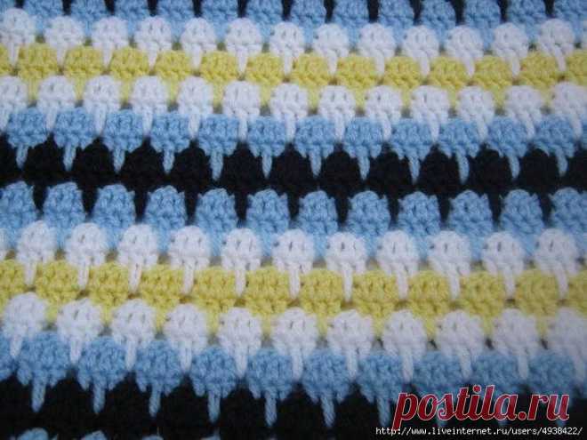 Узор "Larksfoot stitch" крючком. Схема и видео-урок узора.