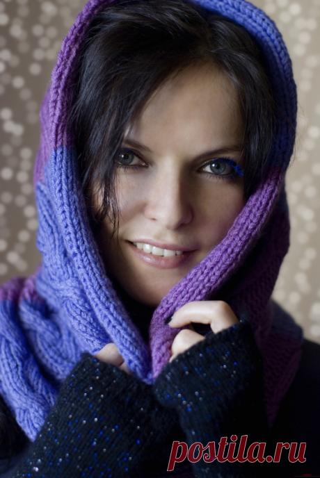 Вяжем шарф-снуд спицами
