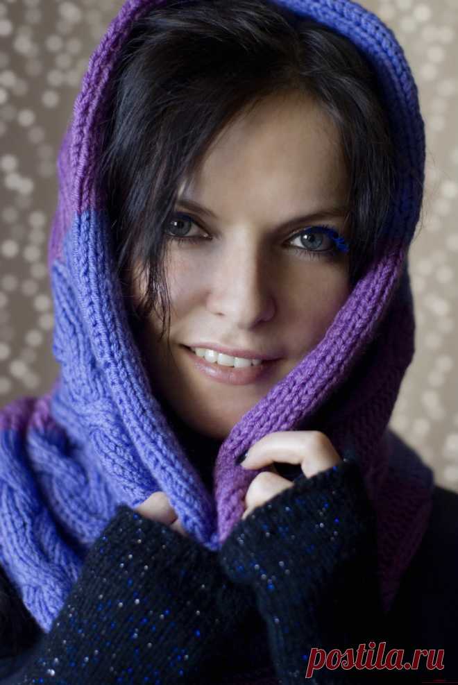 Вяжем шарф-снуд спицами