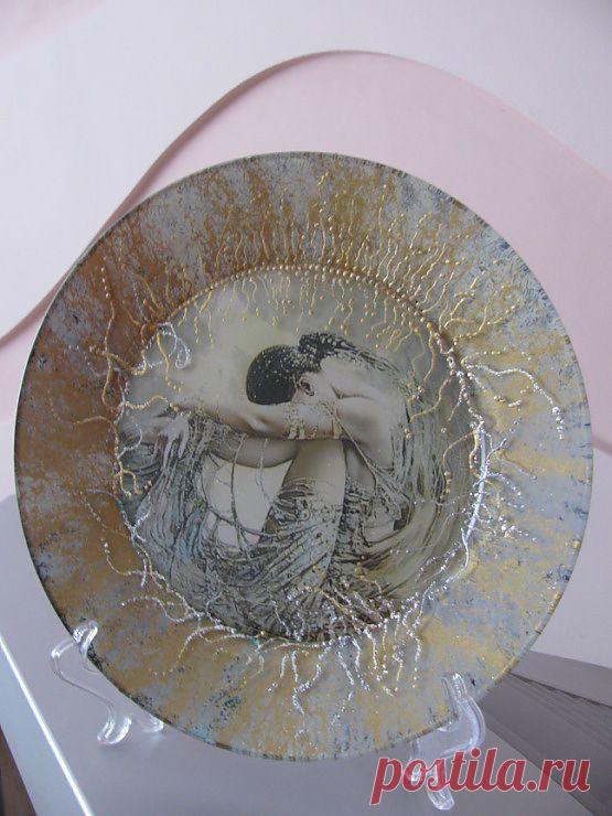 Декоративная тарелка"Лёд".2011 год.