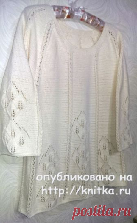Женский пуловер спицами. Работа Эвелины Никандровой, Вязание для женщин