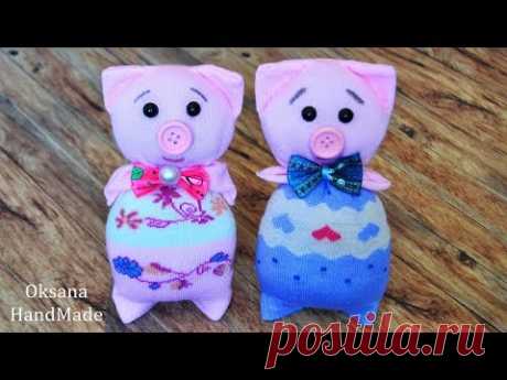 2019 - год Свиньи. Поделки из носков Поросенок. Pig. DIY - YouTube
