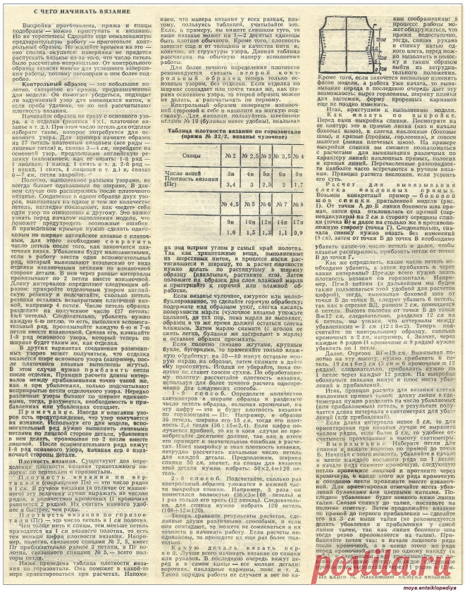 С чего начинать вязание