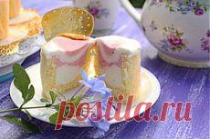 Клубничные пирожные в бисквитном стаканчике - кулинарный рецепт.