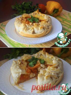 Киш с курицей из вытяжного теста - кулинарный рецепт