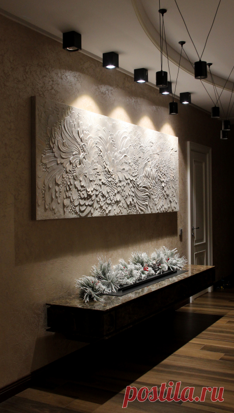 Имитиция каменной плиты с цветочным орнаментом