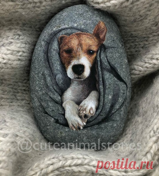 Роспись на камне от cuteanimalstones 
 
Очень реалистично, согласны? ♥