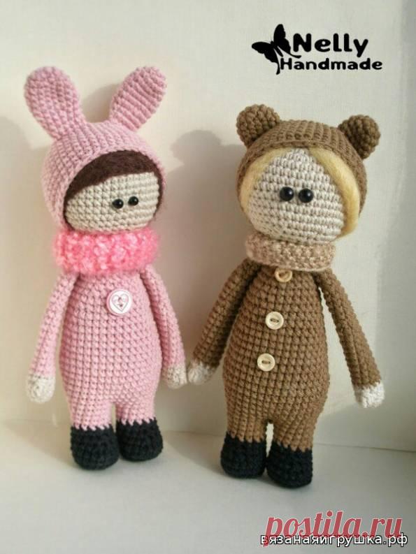 Вязаные куклы в зверо-костюмах от Nelly Handmade - Игрушки крючком