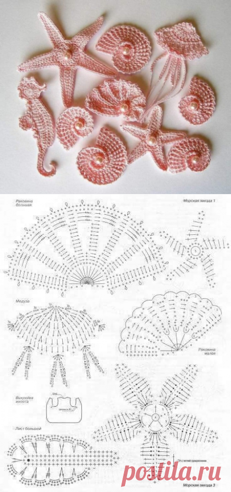 Морские мотивы крючком из категории Интересные идеи – Вязаные идеи, идеи для вязания