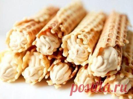 Домашние вафельные трубочки - 5 рецептов с фото.