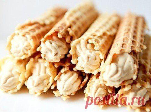 Домашние вафельные трубочки - 5 рецептов с фото.