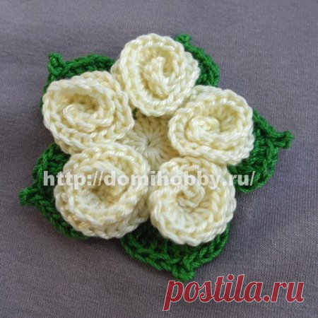 Украшение крючком - Бутоньерка