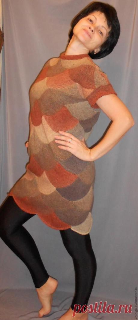 Чешуя на вязальной машине (частичное вязание) -