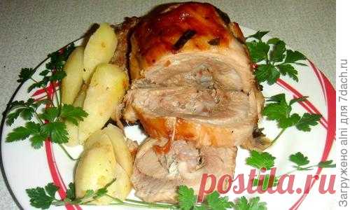 Свиной рулет с яблоками