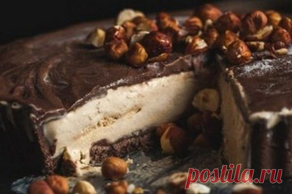 Шоколадный торт-мороженое с кофейным ликером — рецепт