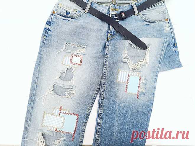 Как сделать заплатки на джинсах — Мастер-классы на BurdaStyle.ru