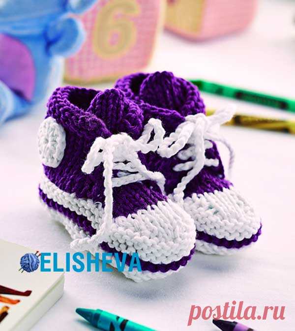 Детские кеды от Lucinda Ganderton, вязаные спицами