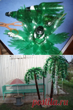 Делаем пальму из пластиковых бутылок. Автор Любовь Пугачева. | Урожайная дача, интернет журнал, все о даче