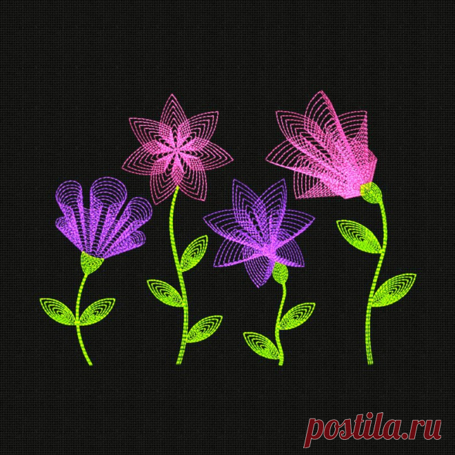 Machine Embroidery Designs Spiral Flowers SET 4 items 5x7 in | Etsy
