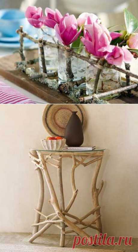 Эко-декор: 35 идей декора из веток для дома |  интерьера | Декор своими руками