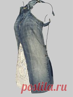 jeans dress 'dokjurk' loose fit A-line shape