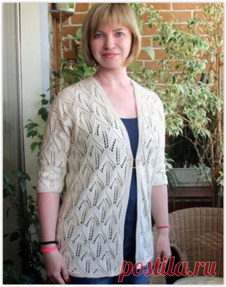 Летний ажурный жакет из хлопка связан спицами. Пряжа ЛОТОС.
Жакетик связала невестке, модель выбрала она.
Жакетик будет очень кстати в прохладные летние вечера)
Схема вязания жакета: