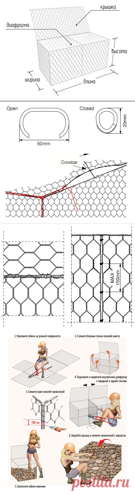 сжема габиона установка габиона своими руками ромбовидная сетка гобиона крепление габионов проволочная связка габиона