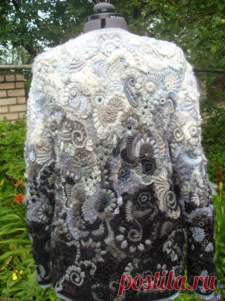 Irish crochet &amp;: Фриформ Елены Синюковой. Жакеты и пальто.